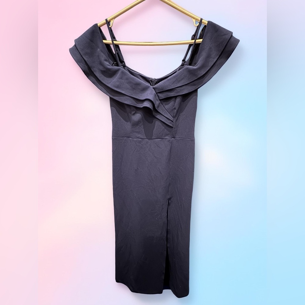 Darling Strapless navy blue Dress size 12 pit to pit 15in length 57in